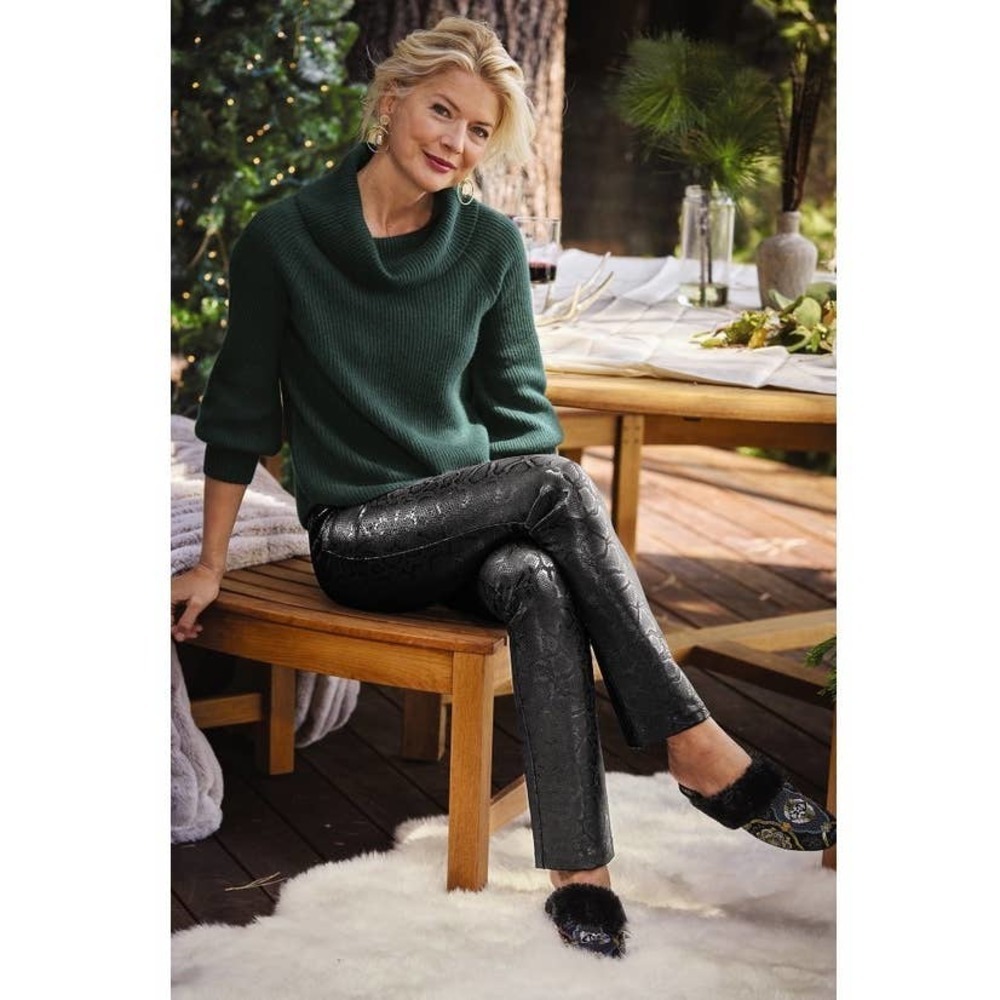 Soft Surroundings pants petites perfect ponte printed straight Leg NWT